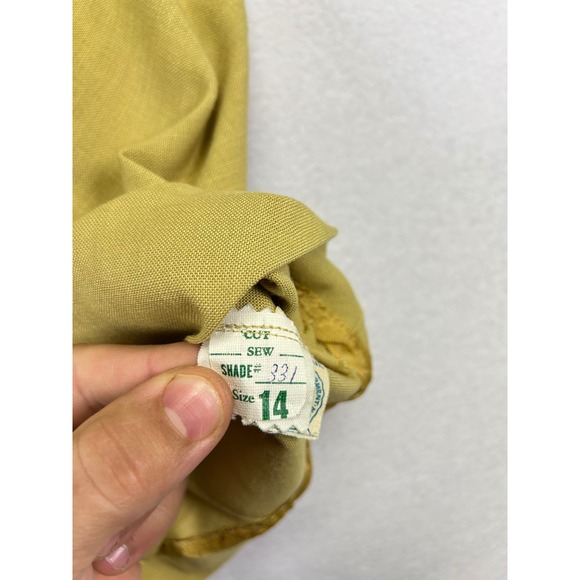 Vintage BEST & CO Fifth Avenue New York Womens  Top Size 14 Olive Bow Detail - Picture 6 of 11